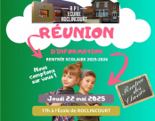 Réunion d'information pour l'inscription à l'école, des enfants nés en 2022 et en 2023, le jeudi 22 mai 2025